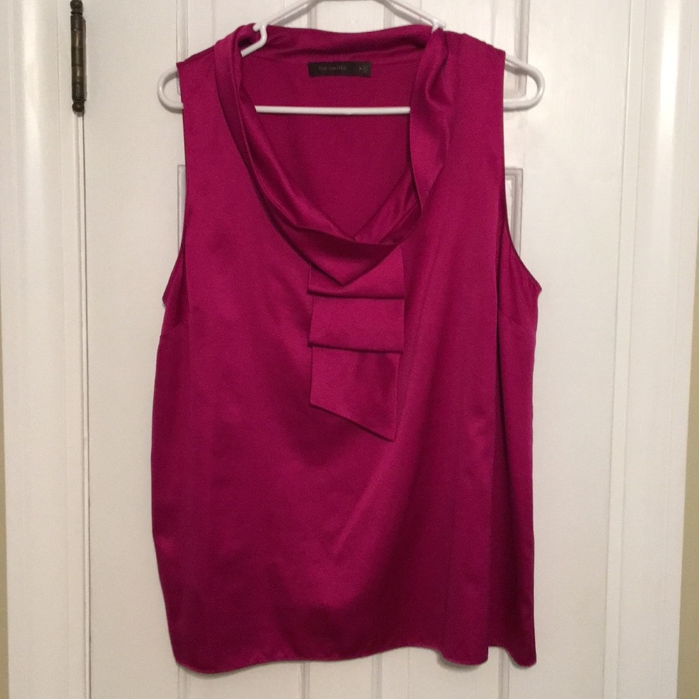 Bright pink sleeveless shirt